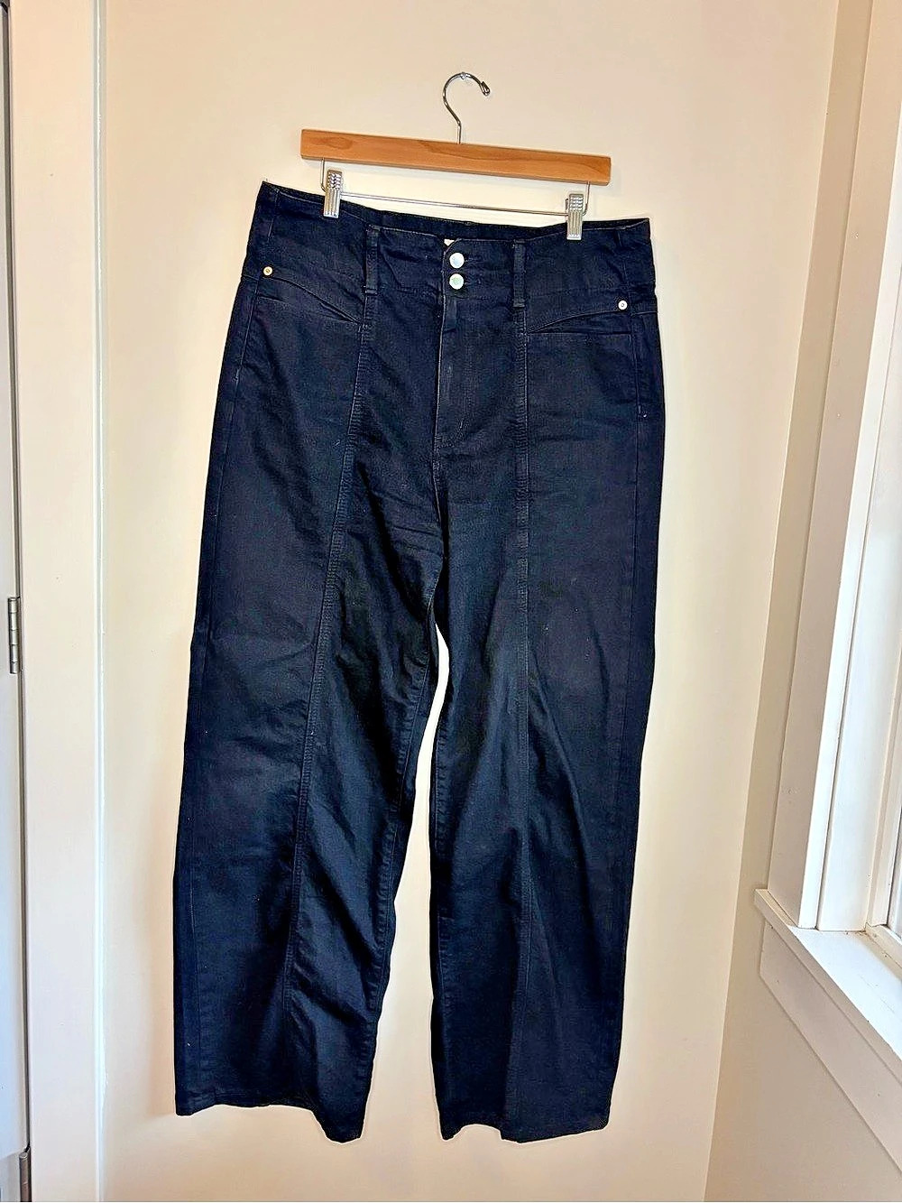 Universal Thread High Rise Wide Leg Wide Leg Jeans in Black Waist 14